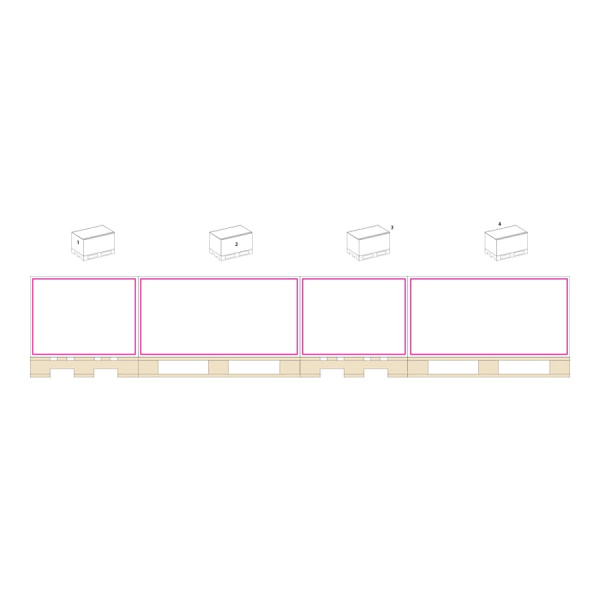 Rectangle pad 12x8x6 cm on wooden pallet: Right side