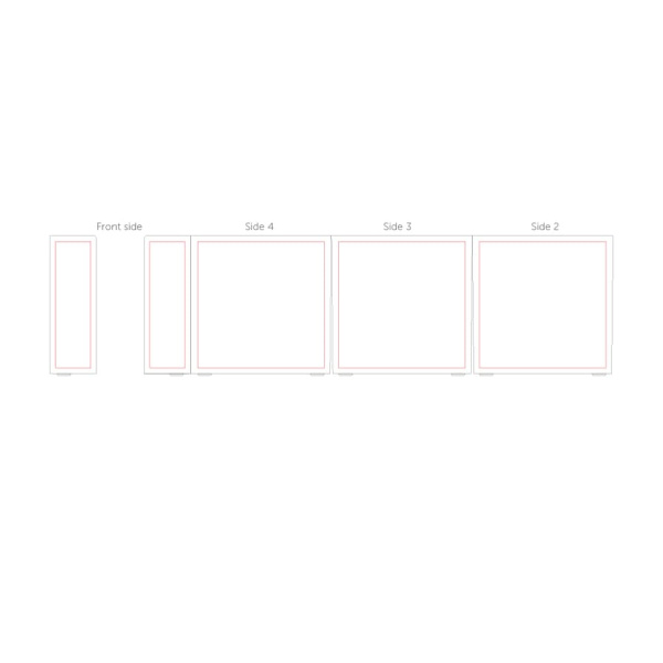 Paper pad 10x10x10 cm in cube box with stationery compartments: holder - 4 sides all around