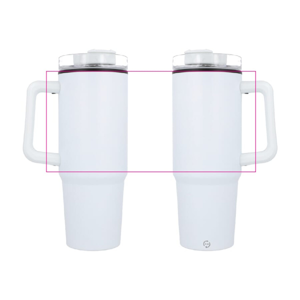 Miami-mugg med handtag och sugrör 800 ml: Runt om