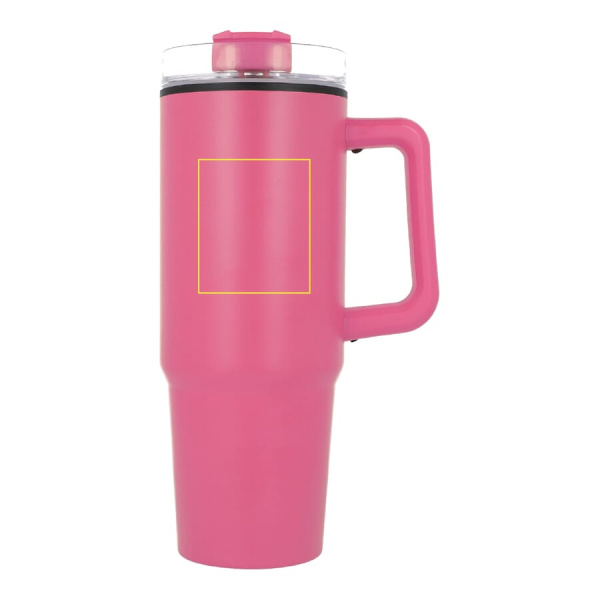 Miami-mugg med handtag och sugrör 800 ml: vänster om örat