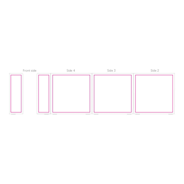 Paper pad 10x10x10 cm in cube box: Front side