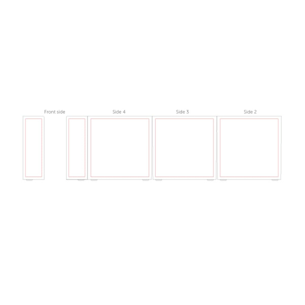 Paper pad 10x10x10 cm in cube box: holder - 4 sides all around