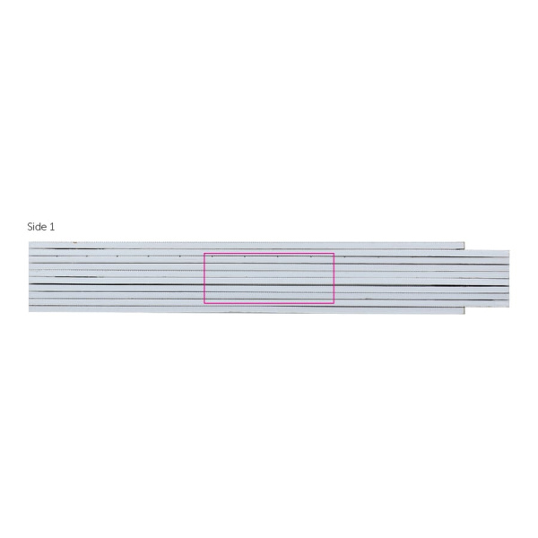 Folding ruler wood 2m premium coloured: side 1