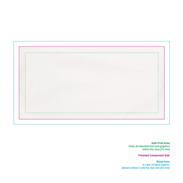 Greitai džiūstantis rankšluostis R-PET 70 x 140 cm sublimacinis: 1 pusė