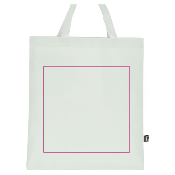 R-PET Carry bag non-woven short handles 38 x 42 cm 75g/m²: side 1