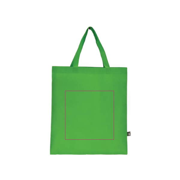 R-PET Carry bag non-woven short handles 38 x 42 cm 75g/m²: side 1