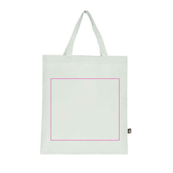 R-PET Carry bag non-woven short handles 38 x 42 cm 75g/m²: side 1