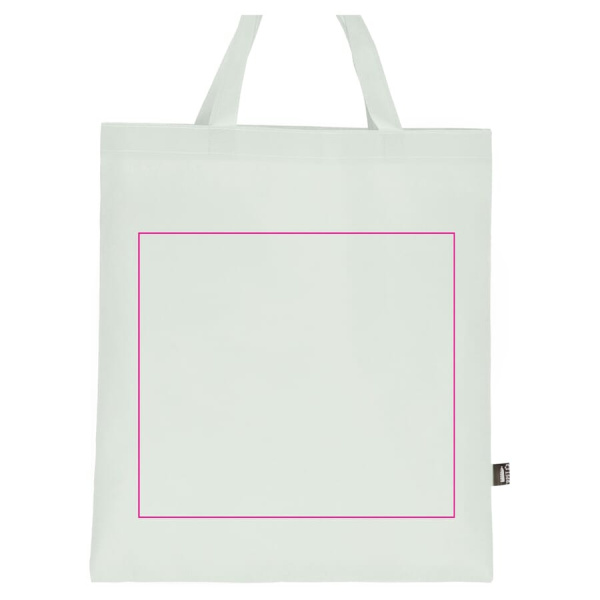 R-PET Carry bag non-woven short handles 38 x 42 cm 75g/m²: side 1