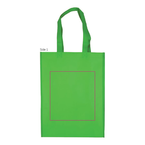 R-PET Carry bag laminated non-woven 30 x 12 x 40 cm 105g/m²: side 1