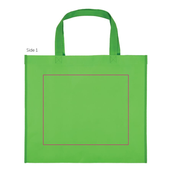 R-PET Carry bag laminated non-woven 40 x 16 x 35 cm 105g/m²: side 1