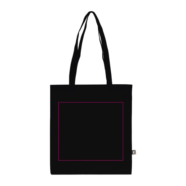 R-PET kantokassi non-woven pitkillä kahvoilla 38 x 42 cm 75g/m²: puoli 1