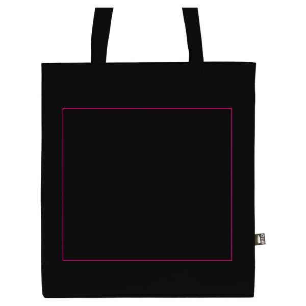 R-PET kantokassi non-woven pitkillä kahvoilla 38 x 42 cm 75g/m²: puoli 1