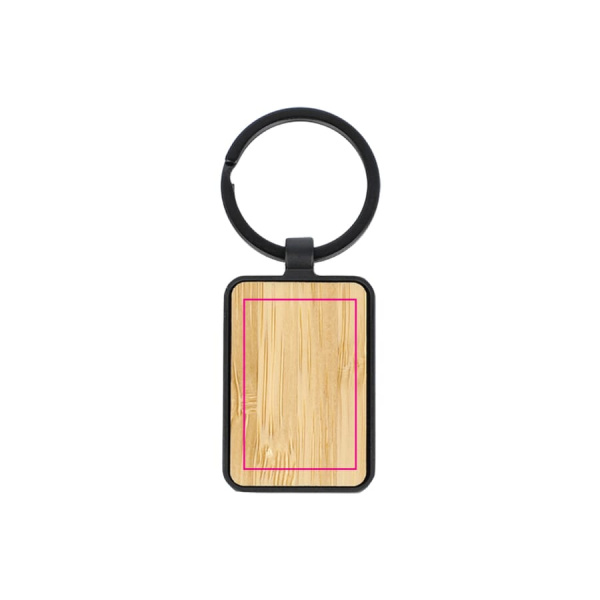 Bamboo and metal keychain rectangle: side 1