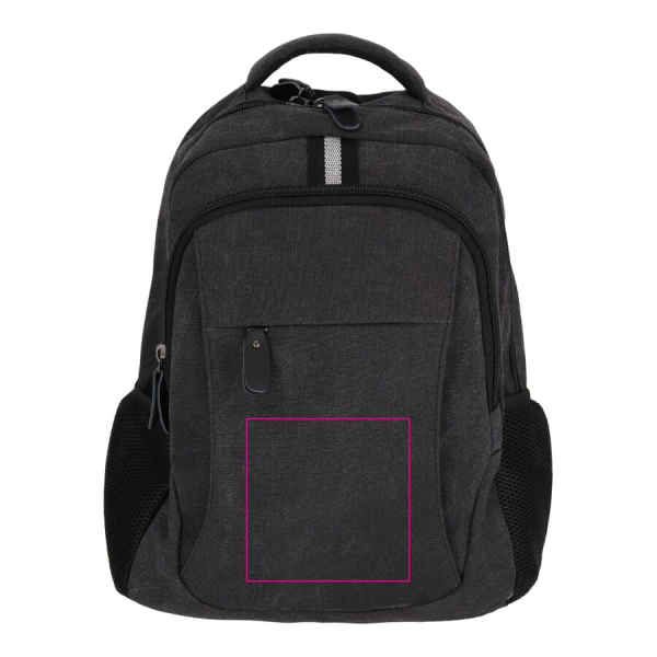 Recycled cotton canvas backpack Harper: On the pocket