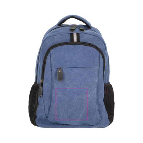 Recycled cotton canvas backpack Harper: On the pocket