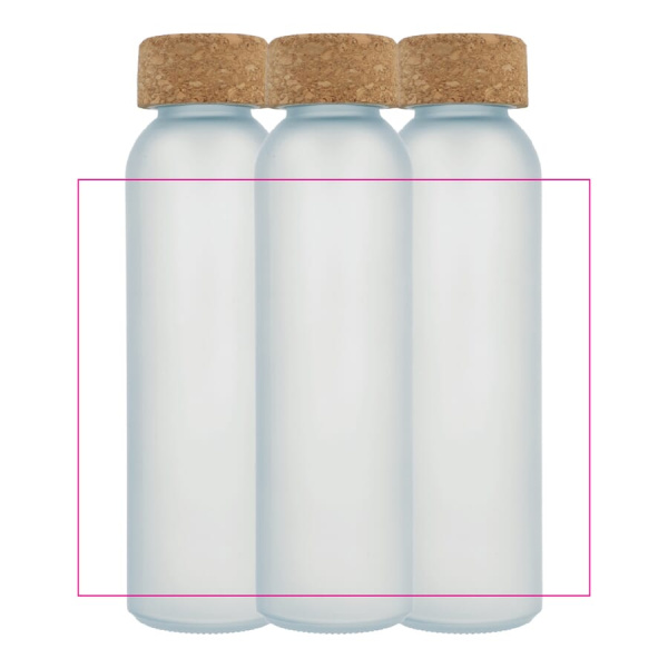 Himmeä kierrätyslasipullo korkkikannella 500 ml: Ympäri
