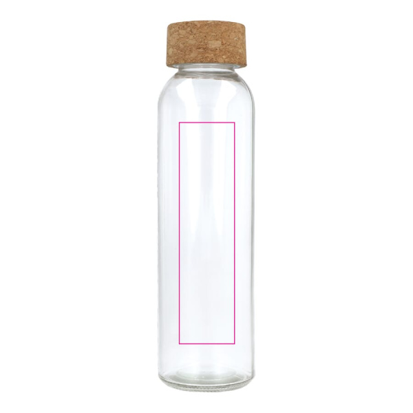 Recycled glass bottle with cork lid 500 ml: side 1