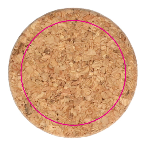 Recycled glass bottle with cork lid 500 ml: lid on the lid