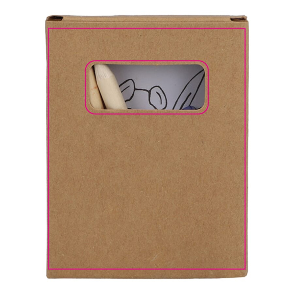 8 piece colouring set in kraft box: side 1