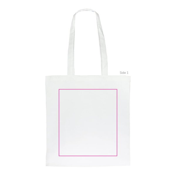Bag organic cotton colour long 140g/m² 38x42 cm: side 1