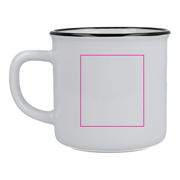 Emaljstil keramikmugg 280 ml: höger om örat