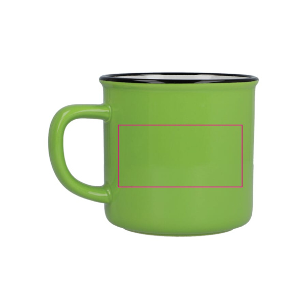 Emaljstil keramikmugg 280 ml: höger om örat
