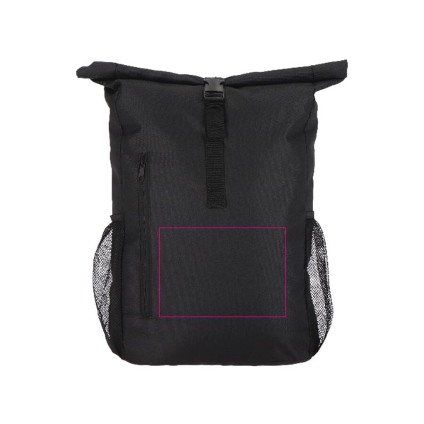 R-PET 600D Rolltop bicycle backpack 20L: Front side