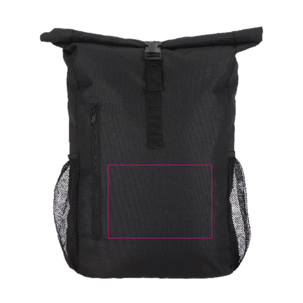 R-PET 600D Rolltop bicycle backpack 20L: Front side