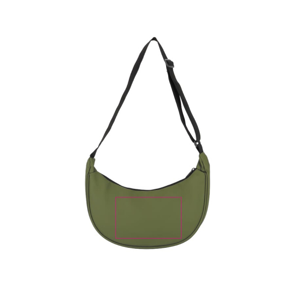PU-coated R-PET 600D half moon sling bag 20L: side 2