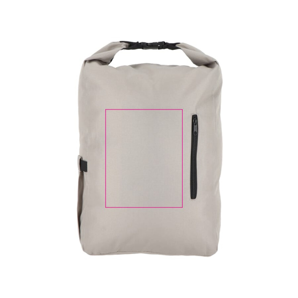 R-PET 600D Rolltop sagtis kuprinė 20L: Priekinė pusė
