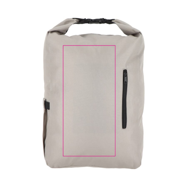 R-PET 600D Rolltop sagtis kuprinė 20L: Priekinė pusė