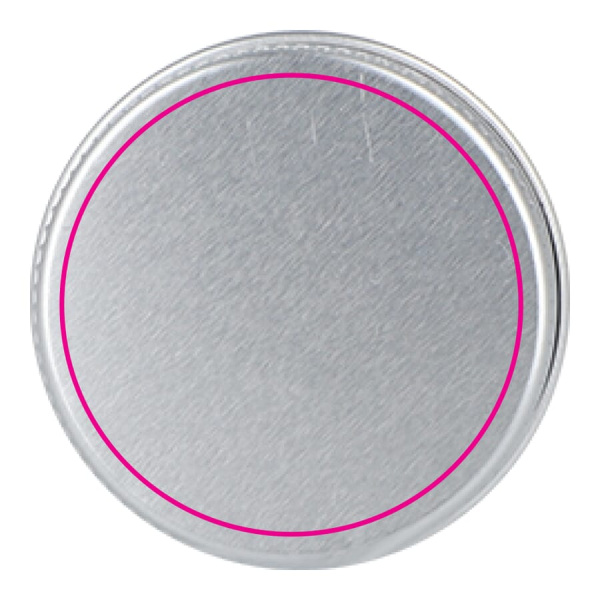 Runde Lippenbalsam-Dose aus recyceltem Aluminium: Oberseite