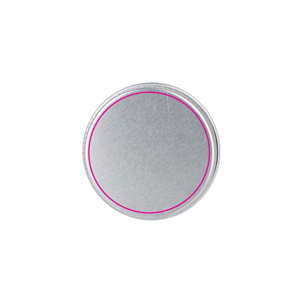 Runde Lippenbalsam-Dose aus recyceltem Aluminium: Oberseite
