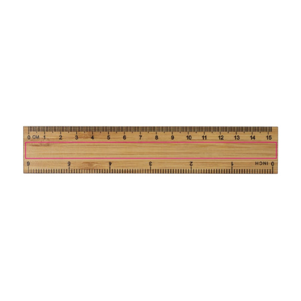 Bamboo ruler 15 cm: side 1