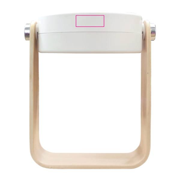 Coollux multifunctional LED lamp with bamboo handle: on the base of the lamp