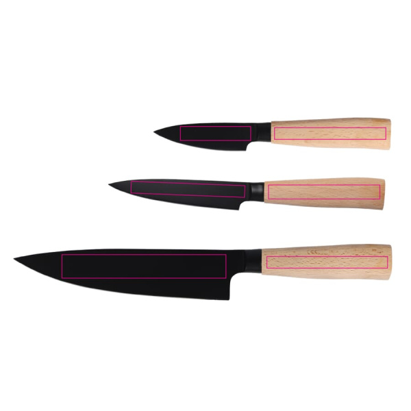 InSideOut 3 delar Essential Knife Set Ravn: handtag 1