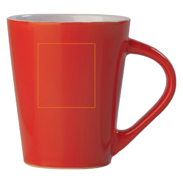 Mugg Nice Klarröd 270 ml: vänster om örat