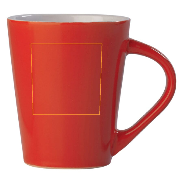 Mugg Nice Klarröd 270 ml: vänster om örat