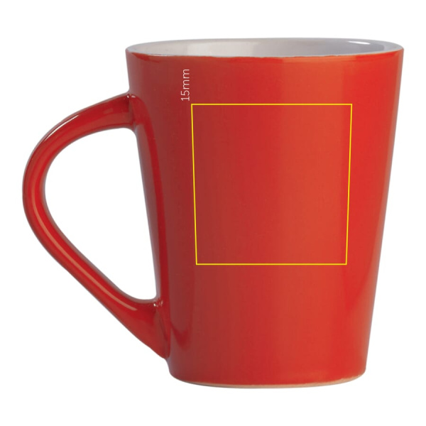Mugg Nice Klarröd 270 ml: höger om örat