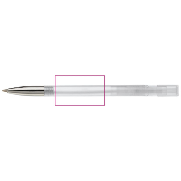Nash ball pen metal tip transparent: 180° from the clip