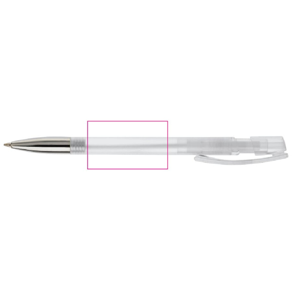 Nash ball pen metal tip transparent: 270° from the clip