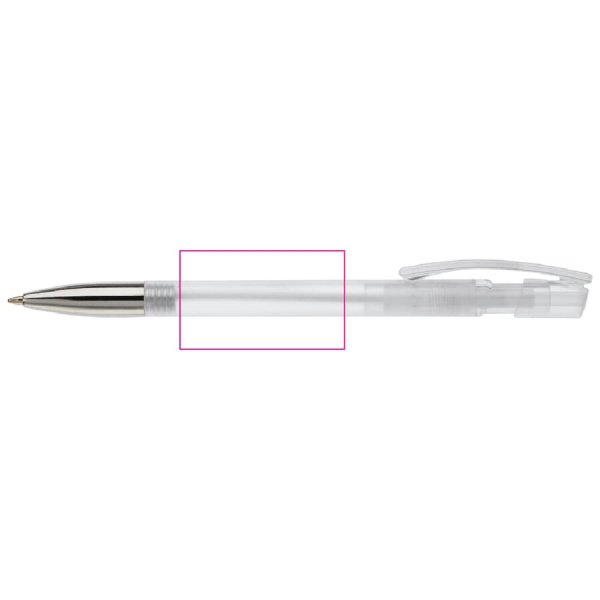 Nash ball pen metal tip transparent: 90° from the clip
