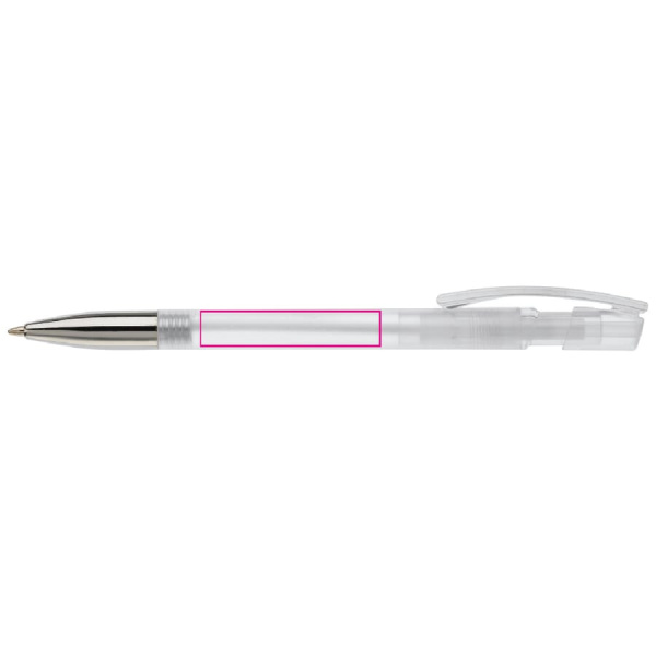 Nash ball pen metal tip transparent: 90° from the clip