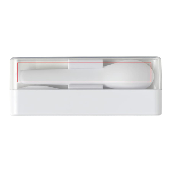 Lunch cutlery in box: side 1