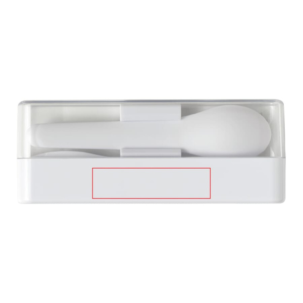 Lunch cutlery in box: side 1