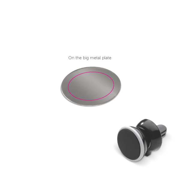 Air vent holder magnetic: on the large metal plate