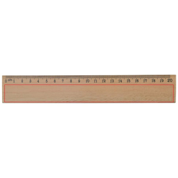 Koka lineāls 20 cm: Priekšpuse