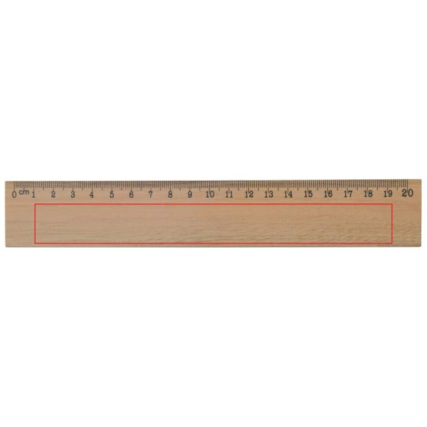 Koka lineāls 20 cm: Priekšpuse