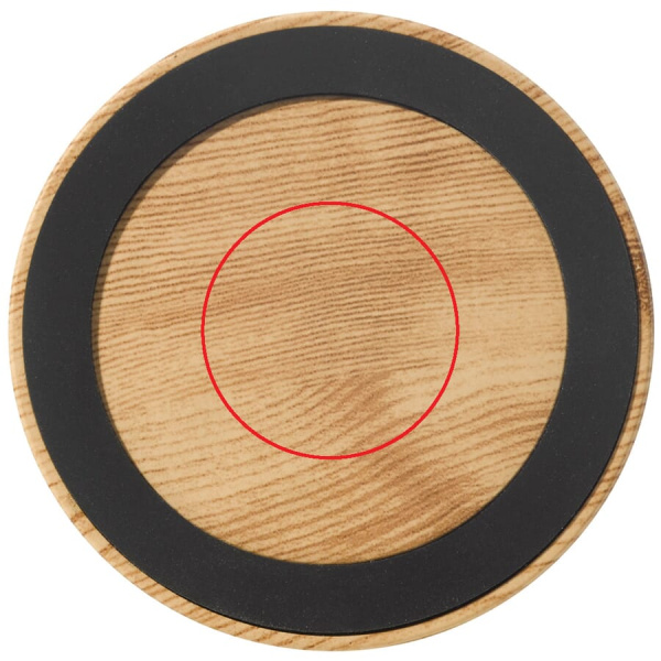 Wooden look speaker 3W & wireless charger 5W: Top side