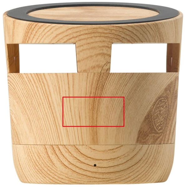 Wooden look speaker 3W & wireless charger 5W: side 1